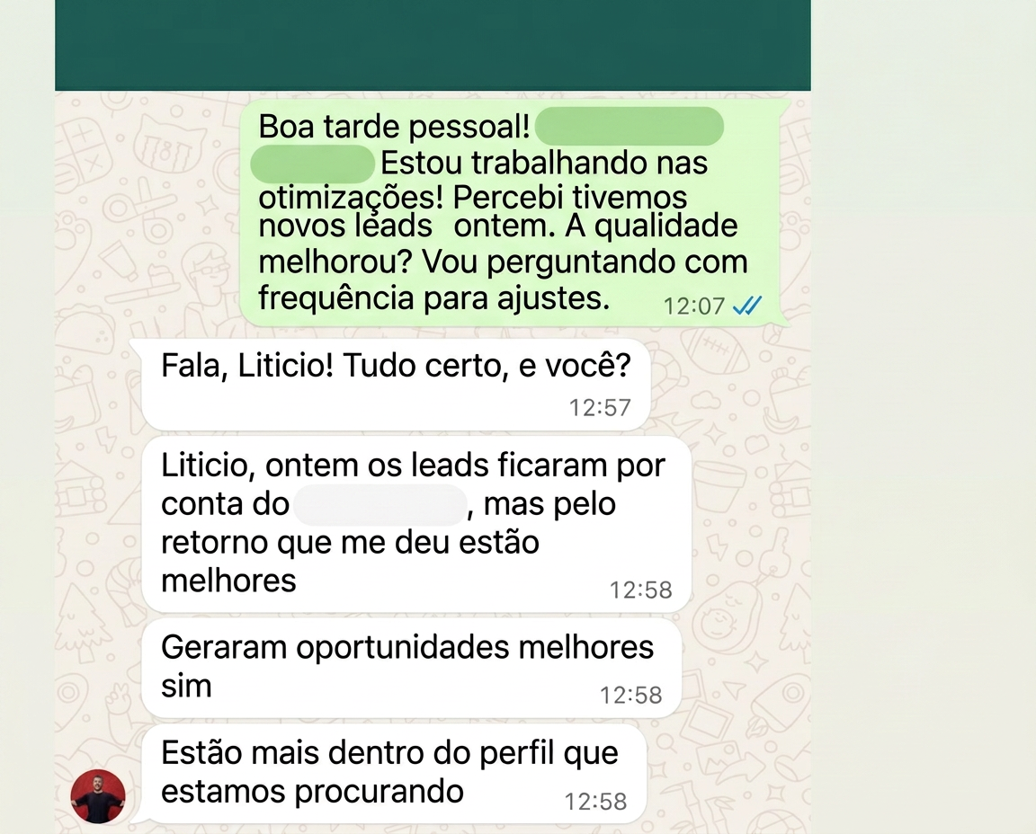 Print real: leads da Beauty mais dentro do perfil procurado (nomes ocultos por privacidade)